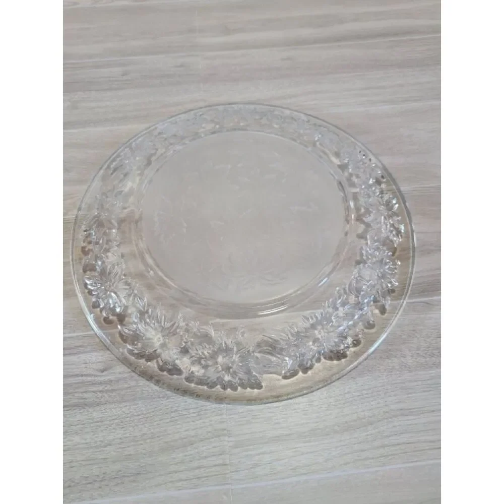 Princess House Fantasia Poinsettia Glass Plate Set 10